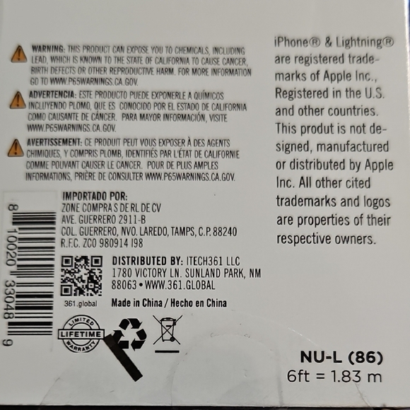 Blue Lightning Charger Sync Cable - 6ft - Picture 8 of 8